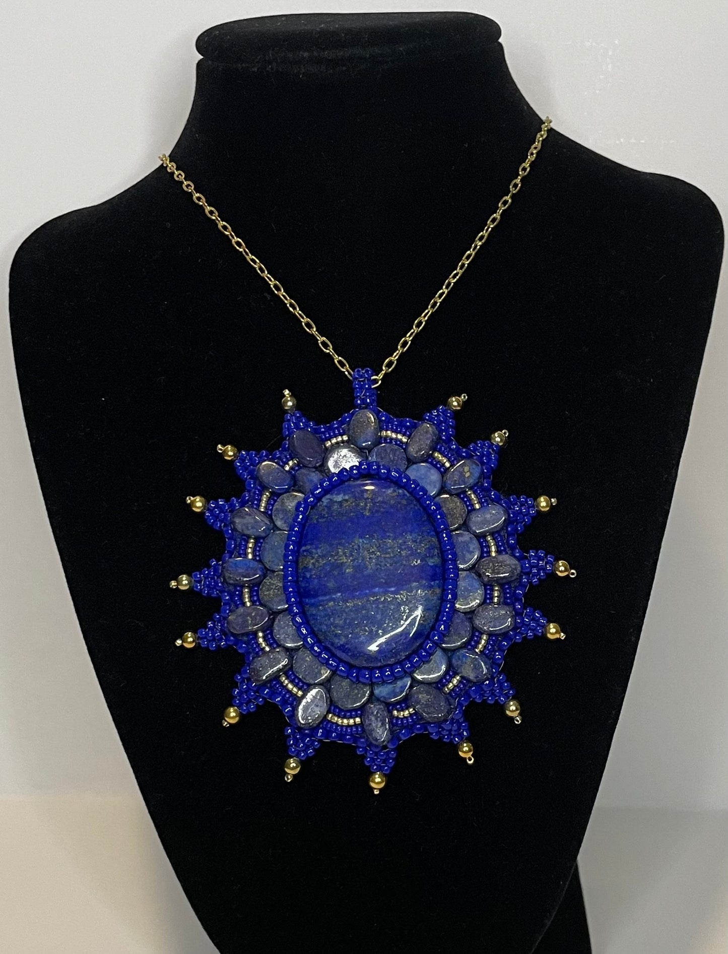 Blue Burst Pendant Necklace