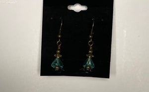 Green Floral Earrings - Small