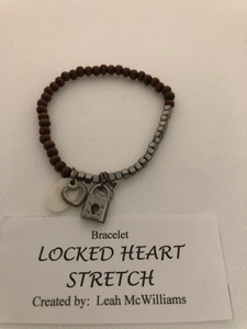 Locked Heart Stretch Bracelet