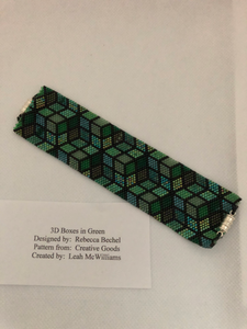 3D Boxes in Green Bracelet