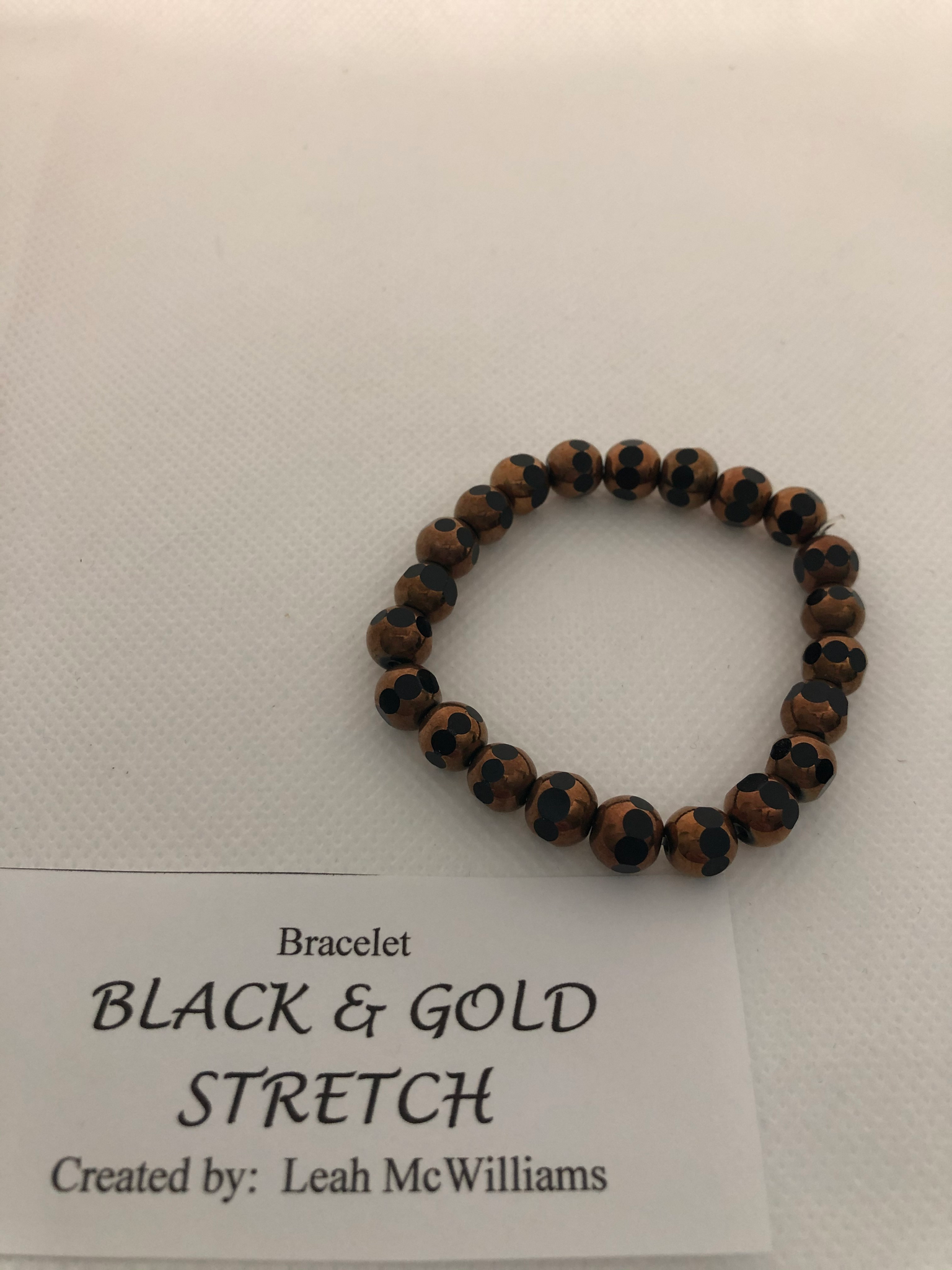 Black and Gold Stretch Bracelet