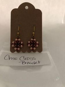 Criss Cross and Diamond Earrings