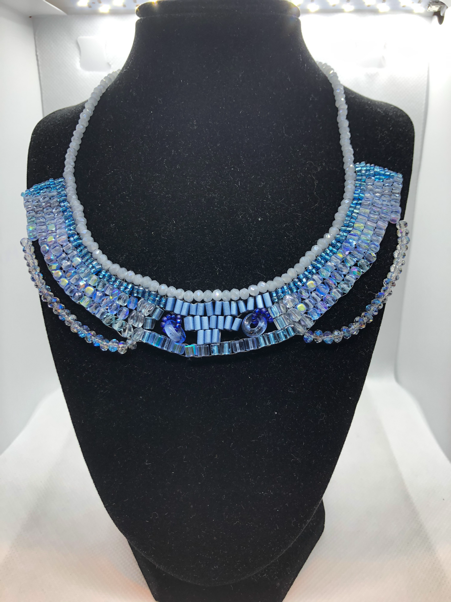 Sparkling Blue Freeform Necklace