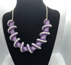 Purple Peyote Spiral Necklace