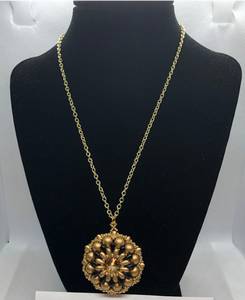 Gold Mandala Amulet Pendant Necklace