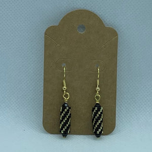 Black and Gold Spiral Earrings