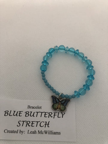 Blue Butterfly Stretch Bracelet