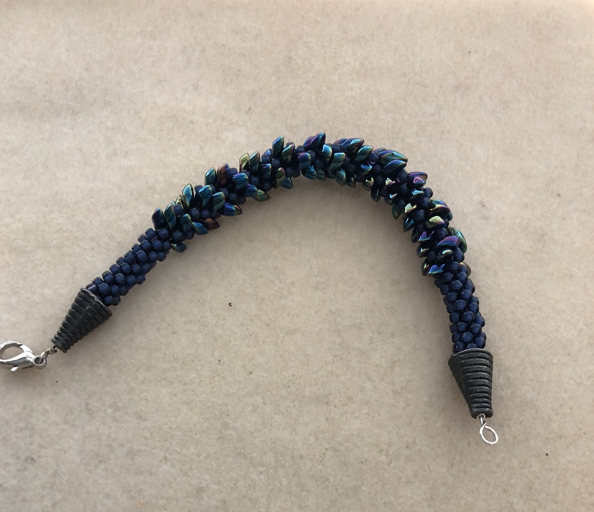 Blue Rainbow Kumihimo Bracelet 2