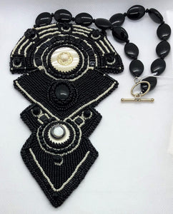 Compass Bead Embroidery Necklace