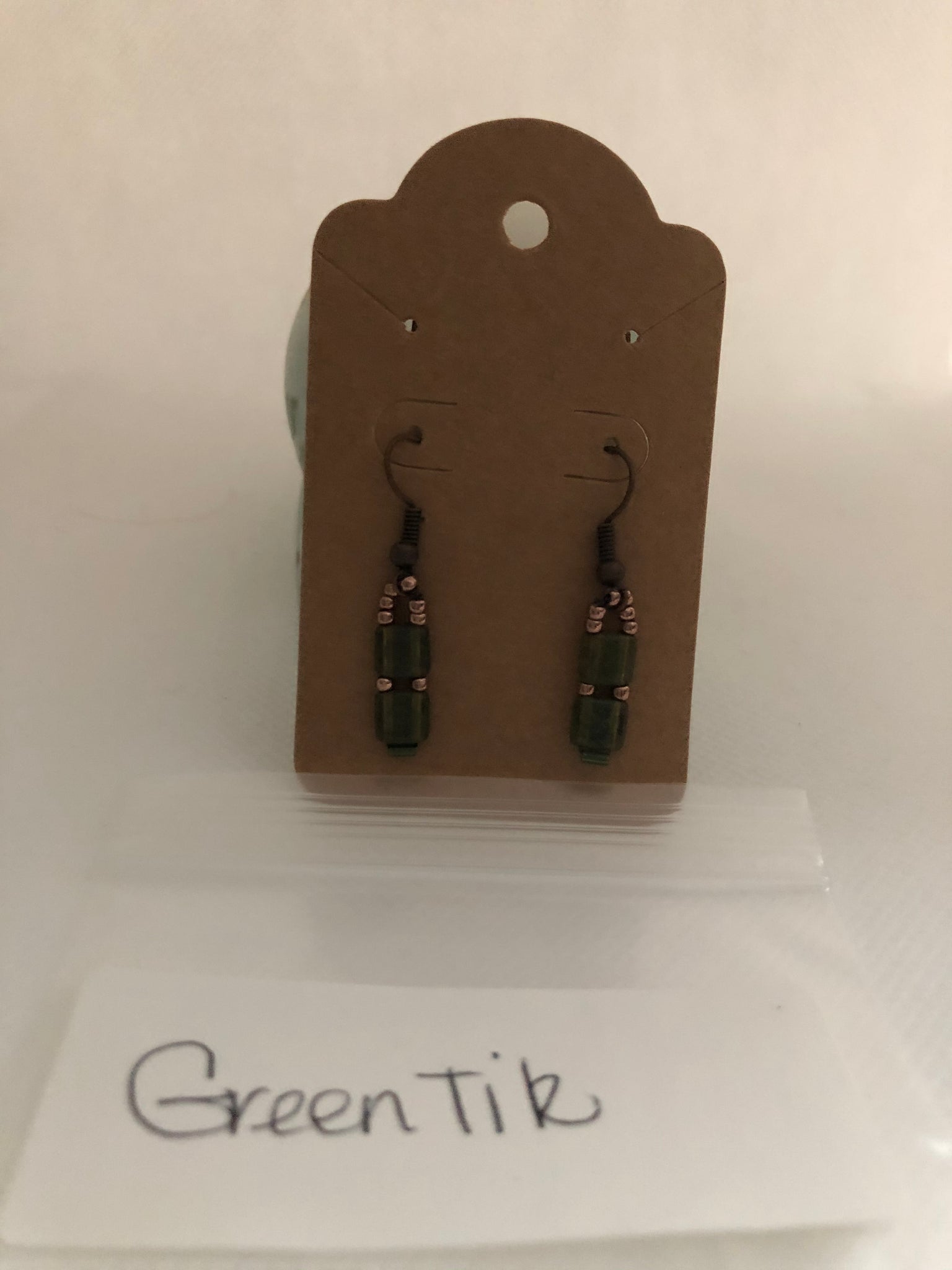 Green Tile Earrings