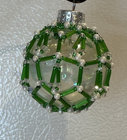 White and Green Mini Hexagon Ornament