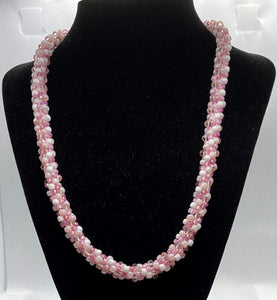 Pink and More Pink Kumihimo Necklace