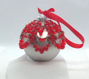 Red Crystal Lace Ornament