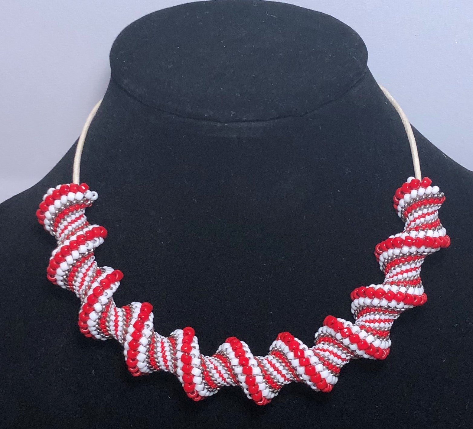 Red Peyote Spiral Necklace