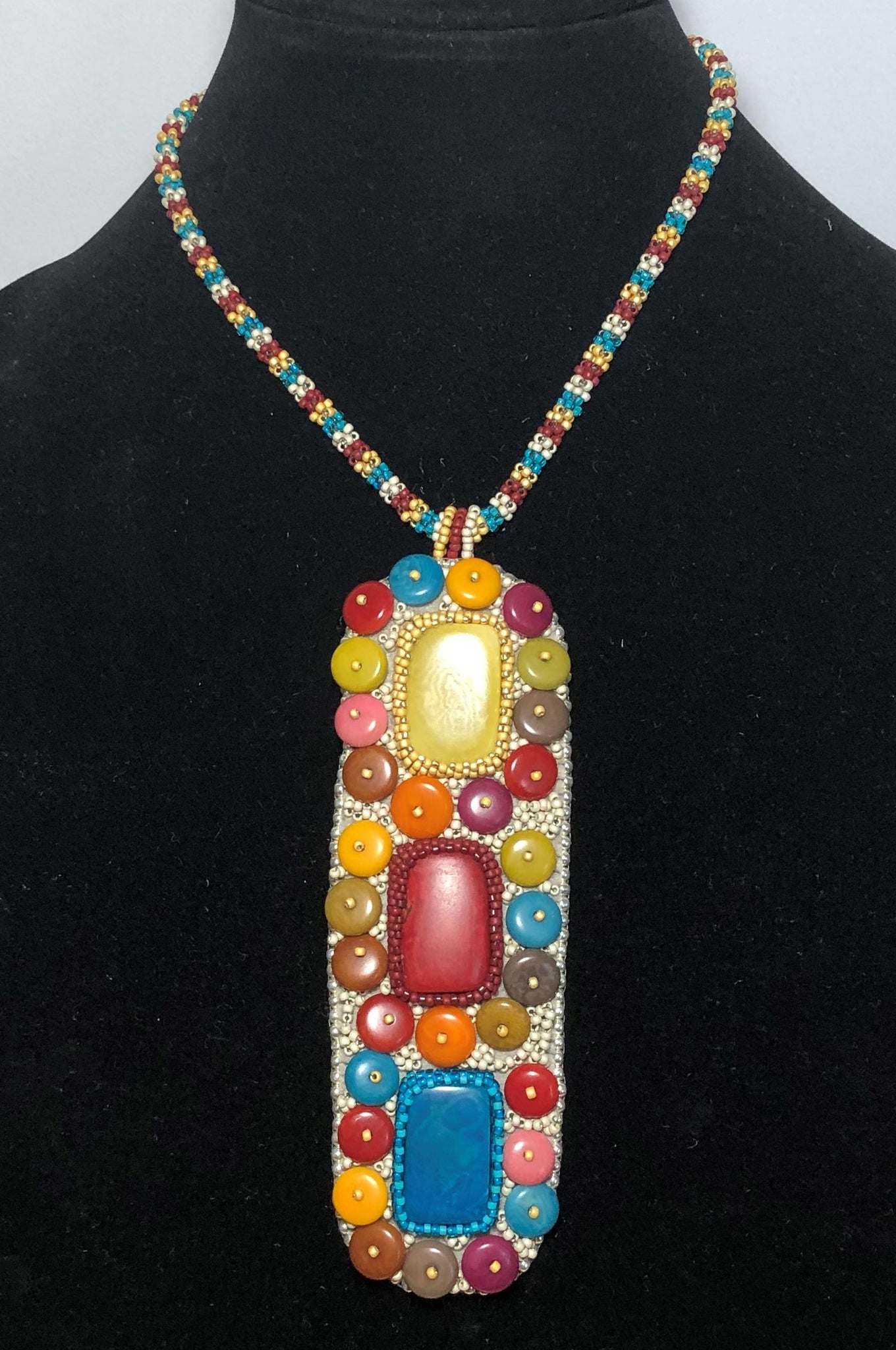 Stepping Stones Bead Embroidered Necklace