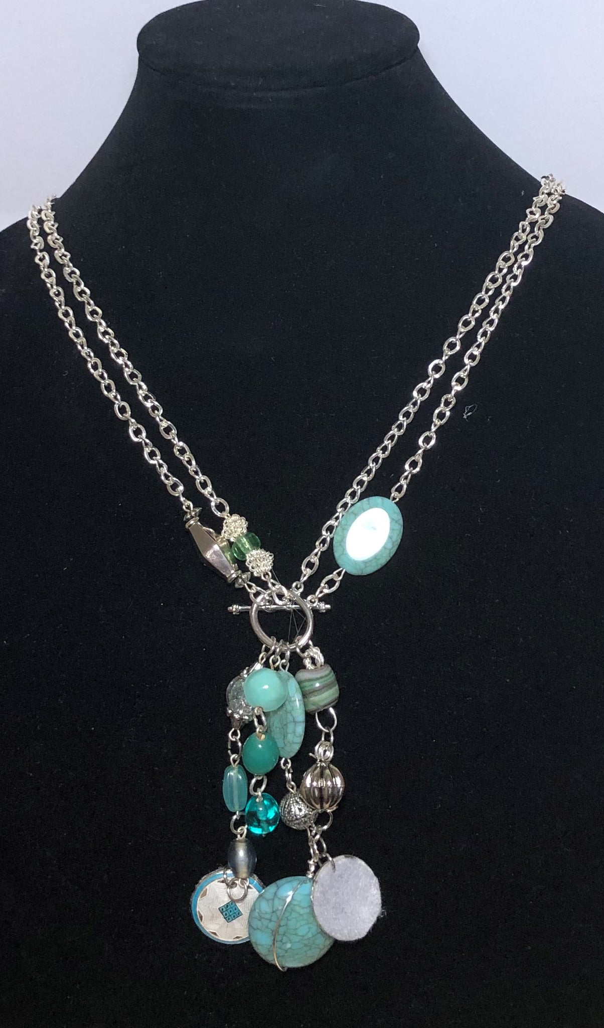 Turquoise and Silver Pendant Necklace
