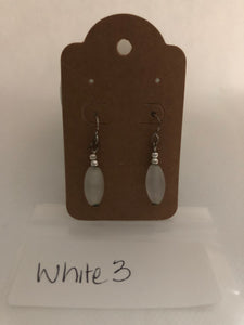 White 3 Earrings