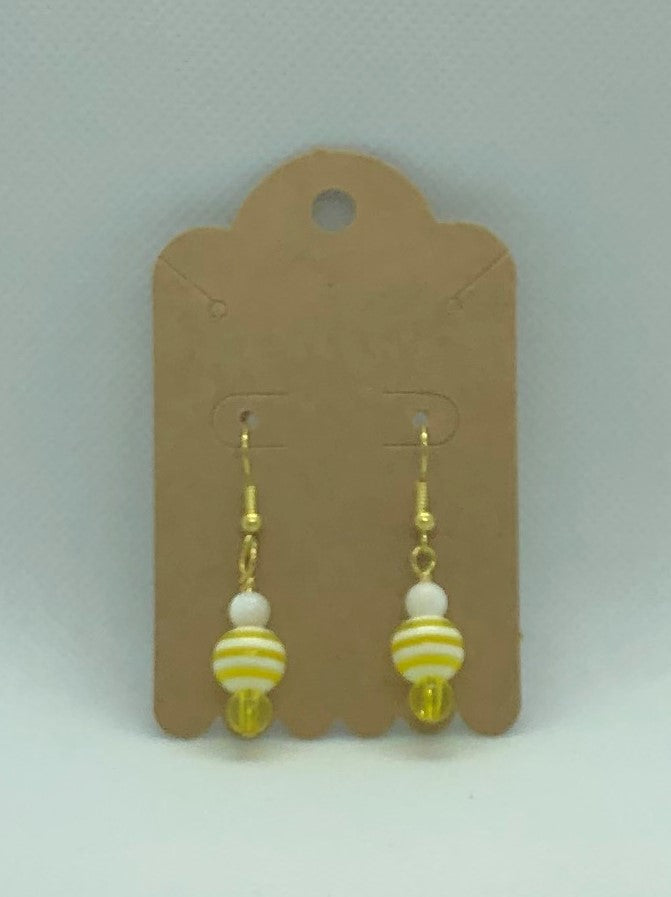 Yellow Striped Earrings