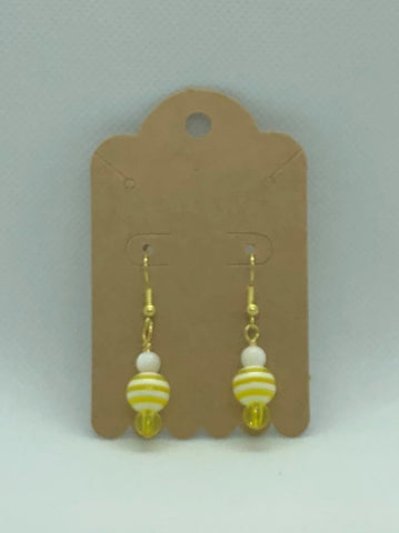 Yellow Striped Earrings