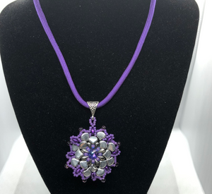 Purple Snowflake Pendant Necklace