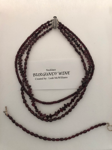 Burgundy Wine Necklace and Bracelet